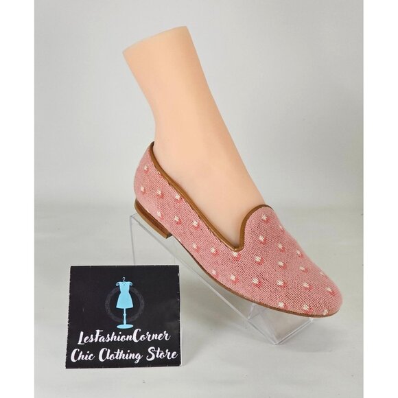 Zalo Women's Pink Flower Print Slip-On Loafers With Brown Leather Trim Sz 8 191 - Picture 11 of 14